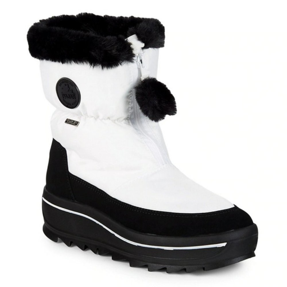 NEW Pajar Womens EU 41 (US 10.5-11) Toby Faux Fur-Trim Ankle Boots, White